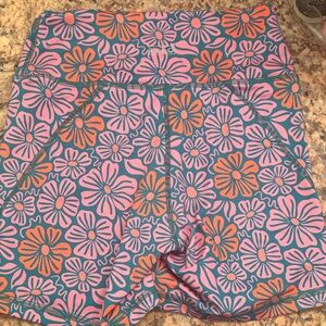 Fleo Floral Bike Shorts - Pink, Blue, and Orange